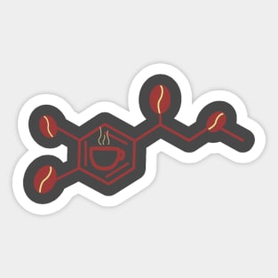 adrenaline molecule and coffee grains Sticker